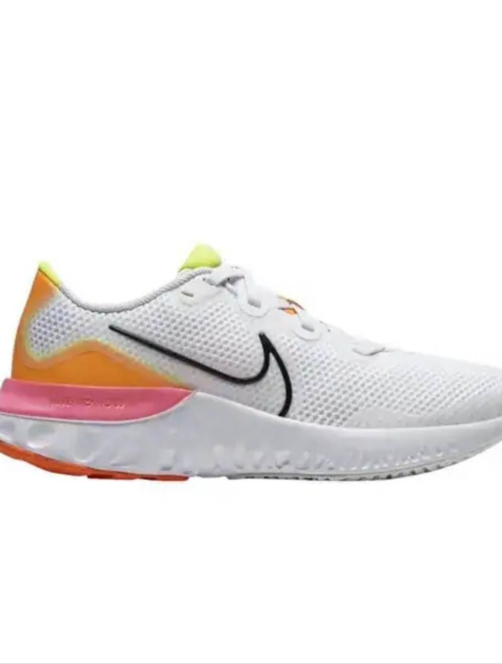 Nike Renew Run Sneakers with Orange, Pink & Neon Yellow Accents  Size 7Y